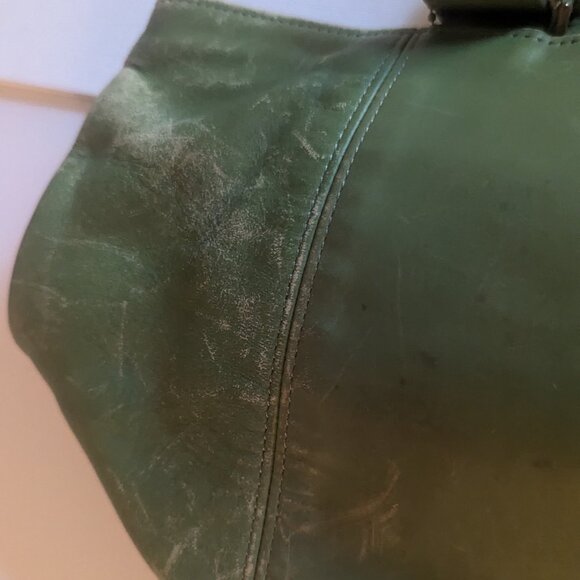 Coach Authentic Vintage Waverly Tote 4133 Green Purse Designer Distressed AS IS - Picture 13 of 15